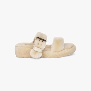 Ugg Fuzz Yeah Women Slippers Beige (5329OAKWL)